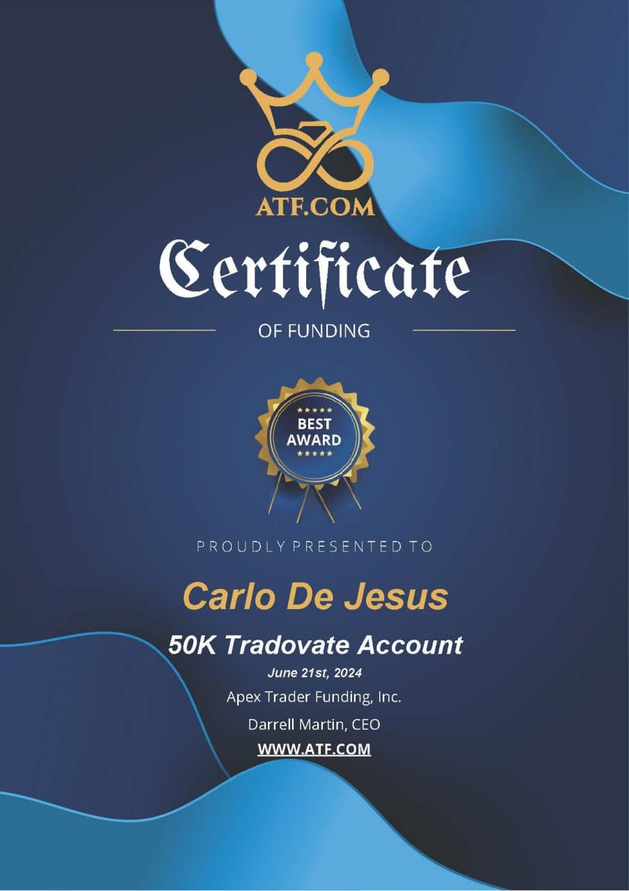 Apex Trader Funding — Certificate of Funding