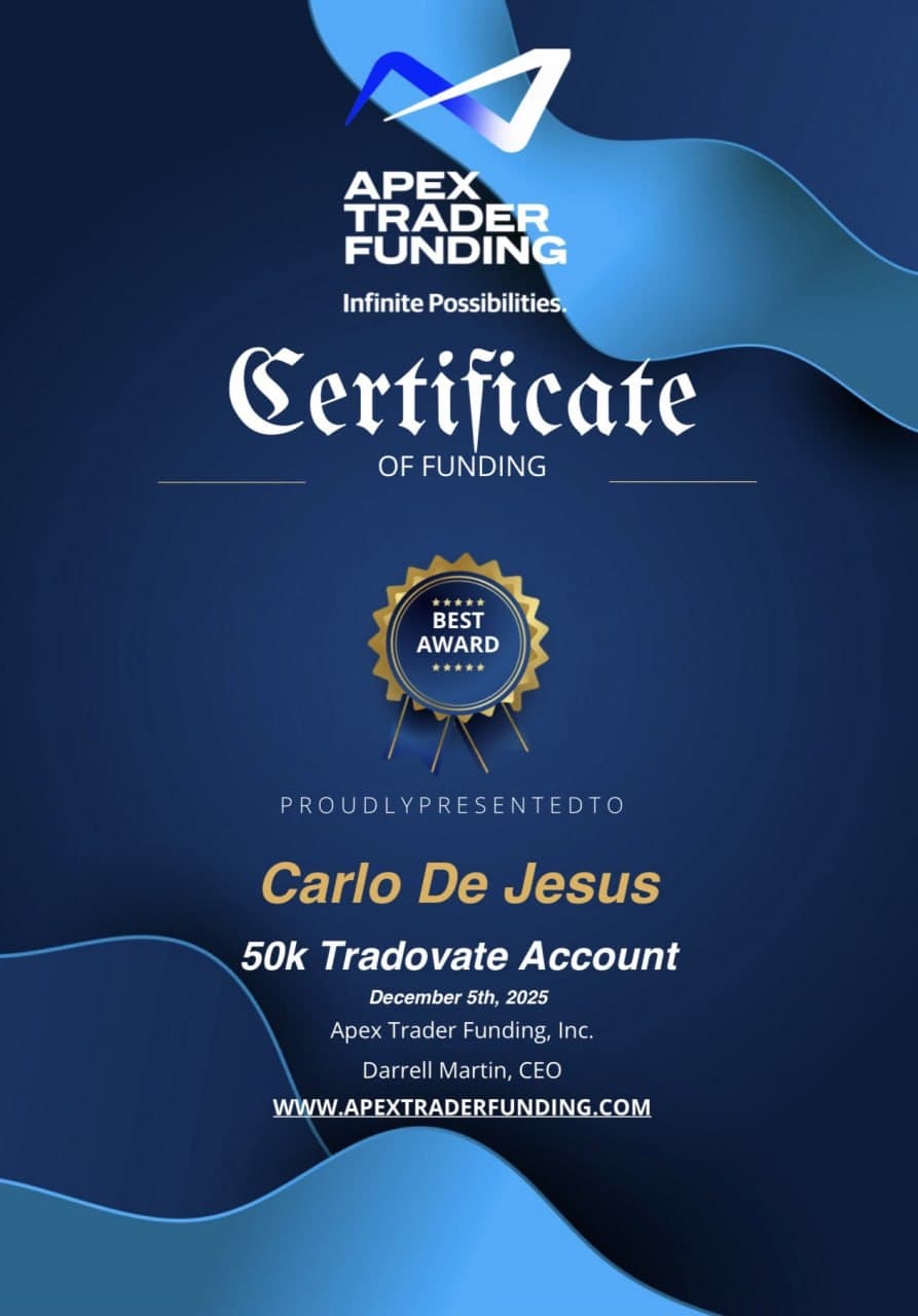 Apex Trader Funding — Certificate of Funding
