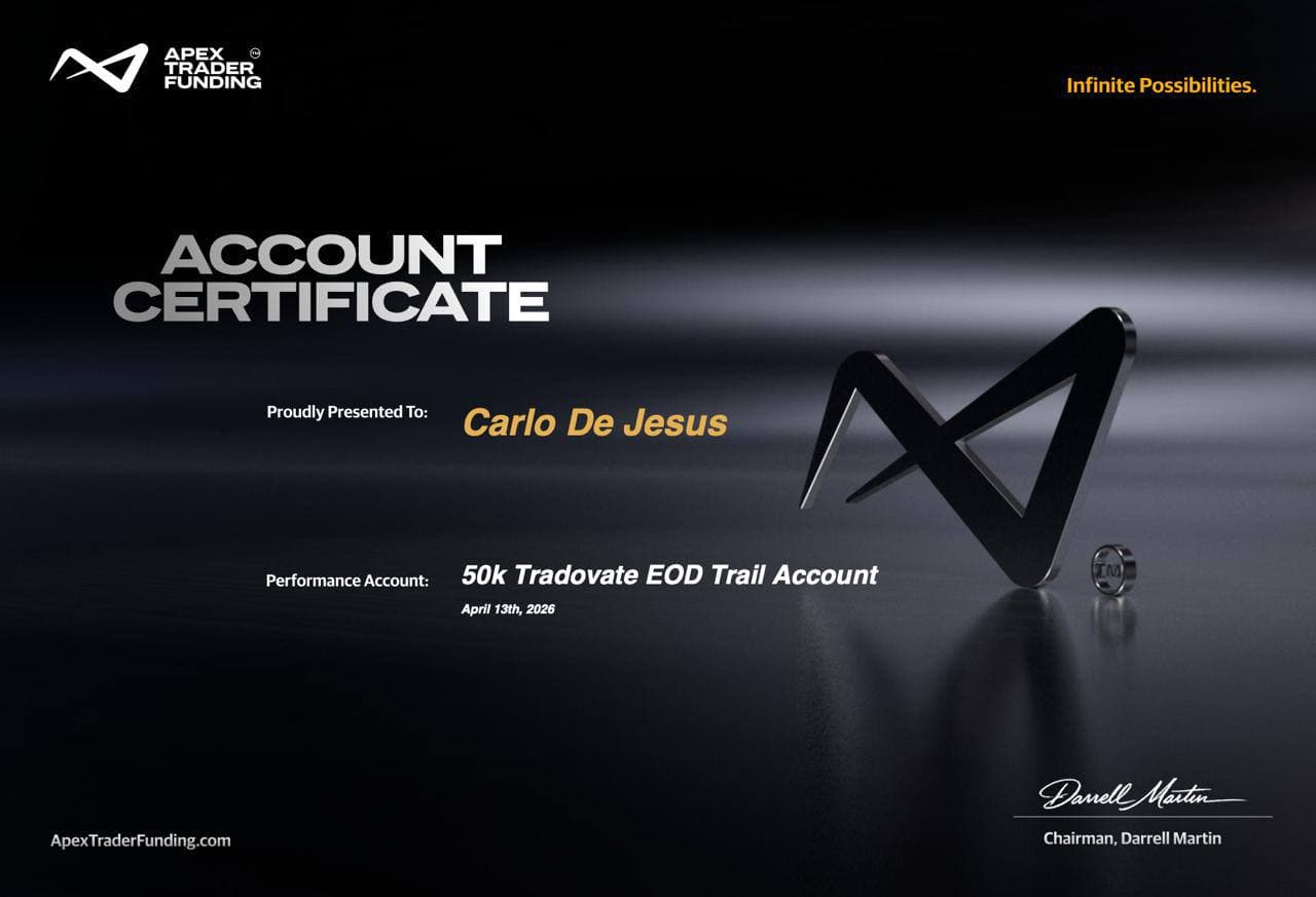Apex Trader Funding — Account Certificate